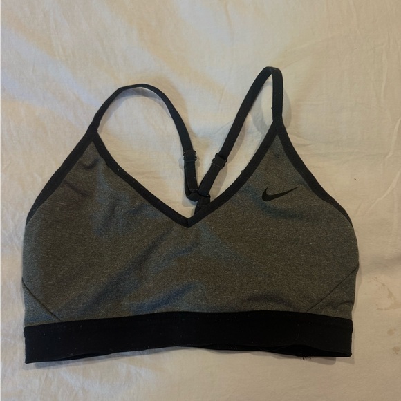 Nike Other - Nike Heather Gray & Black Light Support Sports Bra